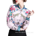 Custom Women Business Office Loose Printed Geometric Blouses